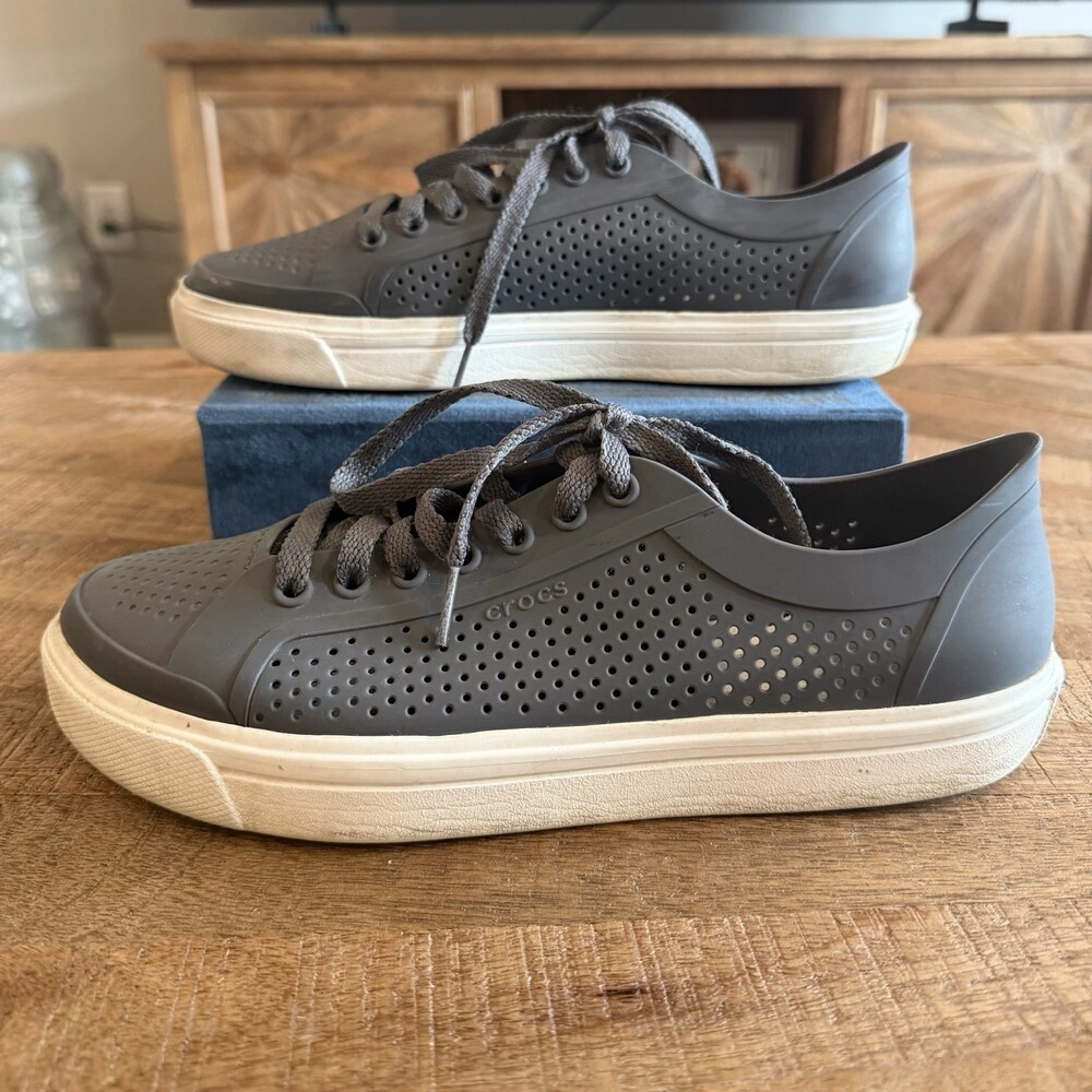 Crocs Citilane Roka Court Shoes Sneaker Womens 10 Gray Low Top Perforated 204884